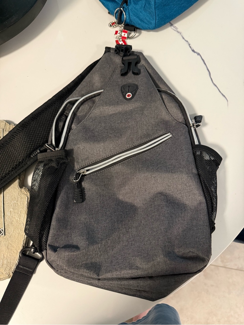 Grey Men’s Sling Bag - Unbranded